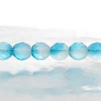 10mm Aqua Two-Tone Czech Fire Polished Beads (20)