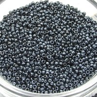 11/0 Round Seed Beads Metallic Gray