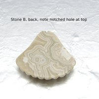 Crazy Lace Agate Seashell Cabochon, 34x34.5mm 46.65ct