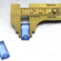 19x9.5mm Rectangular Rhinestone Chatons, Unfoiled Sapphire Glass Gems (2)