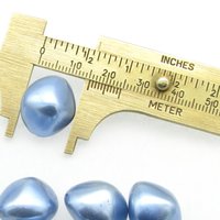 18mm Bicone Beads, Light Sapphire Blue Vintage Plastic Pearls