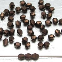 Vintage Faceted Bicones, 6mm Metallic Bronze