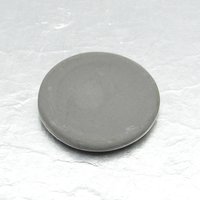 Vintage 32.5mm Porcelain Cabochon, Low Dome Opaque Gray Glazed Ceramic Blank