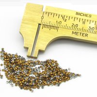 Tiny 3.5ss Black Diamond Foiled Rhinestones, 1.5mm Preciosa Chatons