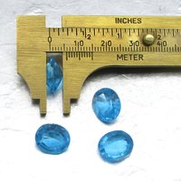 12.5x10mm Aqua Oval Rhinestone Dentelles (8)