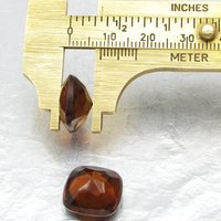 14mm Vintage Square Cushion Rhinestones, Unfoiled Dark Topaz (2)