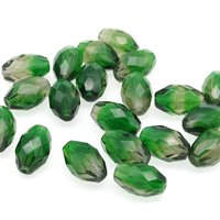 16x10mm Oval Faceted 2-Tone Czech Glass Beads