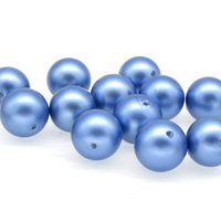 14mm Vintage Sapphire Blue Plastic Pearls  (12)
