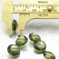 12mm Round Dentelles, Dark Olivine Point Back Unfoiled Glass Rhinestones
