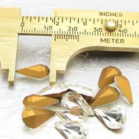 Vintage 13x7.8mm Pear Rhinestones
