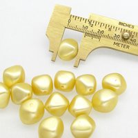 Vintage Faux Pearls, 15mm Baroque Yellow Lustre Beads
