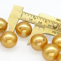 Vintage 16.5mm Round Beads, Golden Yellow Plastic Pearls