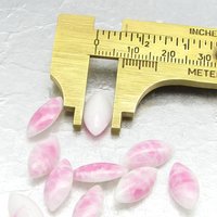 15x7mm Navette Rhinestones, Opaque Pink Vintage Point Back Glass Stones