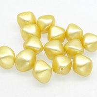 Vintage Faux Pearls, 15mm Baroque Yellow Lustre Beads
