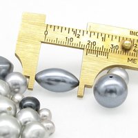 Vintage Bead Mix, Silver Plastic Faux Pearls