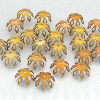 Raw Brass Bead Caps for 10-12mm Beads (24)
