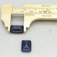 14x10mm Rectangular Cat's Eye Cabochons, Fiber Optic Glass Stones