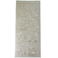 Silver Nesting Dolls Outline Stickers 9" x 4" Peel-Off Sheet