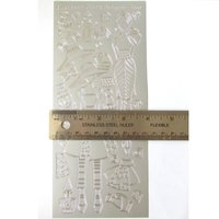 Christmas Doll Outline Stickers 9" x 4" Peel-Off Sheets, Set of 3