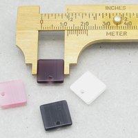 12mm Flat Square Pendants, Fiber Optic Glass