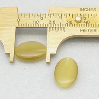 Oval Half-Drilled Pendants, 1-Hole Cat's Eye Glass Beads