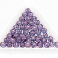 6mm Smooth Round Beads, Blue Czech Pressed Glass Spacers