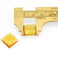 14.5mm Square Rhinestones, Unfoiled Topaz Glass Gems (2)