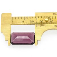 24.5x14.5mm Octagonal Rhinestone, Unfoiled Amethyst Vintage Glass Stone