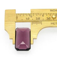 24.5x14.5mm Octagonal Rhinestone, Unfoiled Amethyst Vintage Glass Stone