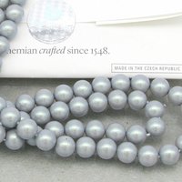 Pearlescent Grey Preciosa Crystal Nacre Pearls, 6mm 8mm Rounds