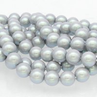 Pearlescent Grey Preciosa Crystal Nacre Pearls, 6mm 8mm Rounds