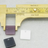 12mm Flat Square Pendants, Fiber Optic Glass