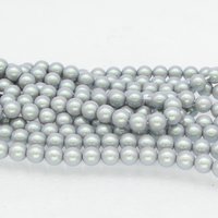 Pearlescent Grey Preciosa Crystal Nacre Pearls, 6mm 8mm Rounds