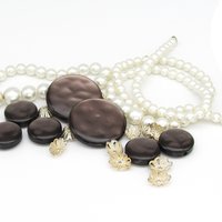 Salvaged Bead Lot, Vintage Faux Pearls and Bead Caps