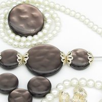 Salvaged Bead Lot, Vintage Faux Pearls and Bead Caps