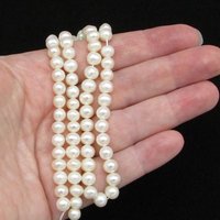 Cream Freshwater Pearls, 5.5-6.0mm Near Round Beads 