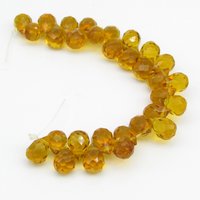 12x8mm Faceted Briolettes, Glass Teardrop Beads