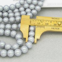 Pearlescent Grey Preciosa Crystal Nacre Pearls, 6mm 8mm Rounds