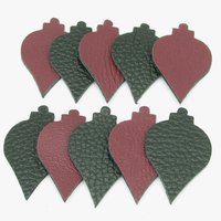1.5" Christmas Die Cut Shapes, Reversible Leather