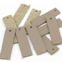 Rectangular Die Cut Pendants, 1.4 Inch Upcycled Leather Blanks