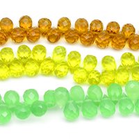 12x8mm Faceted Briolettes, Glass Teardrop Beads