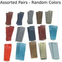 Rectangular Die Cut Pendants, 1.4 Inch Upcycled Leather Blanks