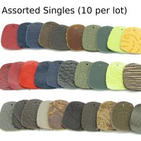 1.125 Inch Small Trapezoid Pendants, Upcycled Leather Die Cuts (10)