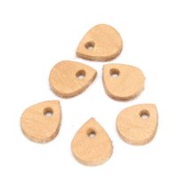Half-Inch Small Teardrop Pendants, 13x11mm Upcycled Leather Die Cuts (20 pairs)
