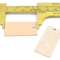 Rectangular Leather Die Cut, 1.5 Inch Beige Vegetable Tan Pendant Blank