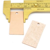 Rectangular Leather Die Cut, 1.5 Inch Beige Vegetable Tan Pendant Blank