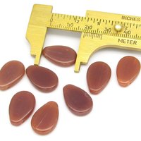 18x12.5mm Flat Teardrops, Vintage Czech Glass Beads