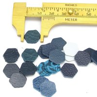 Small Leather Hexagons, 0.5 Inch Die Cuts from Upcycled Scraps