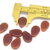 18x12.5mm Flat Teardrops, Vintage Czech Glass Beads