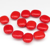 14x12mm Rectangular Cushion Tablets, Vintage Czech Glass Beads (12)